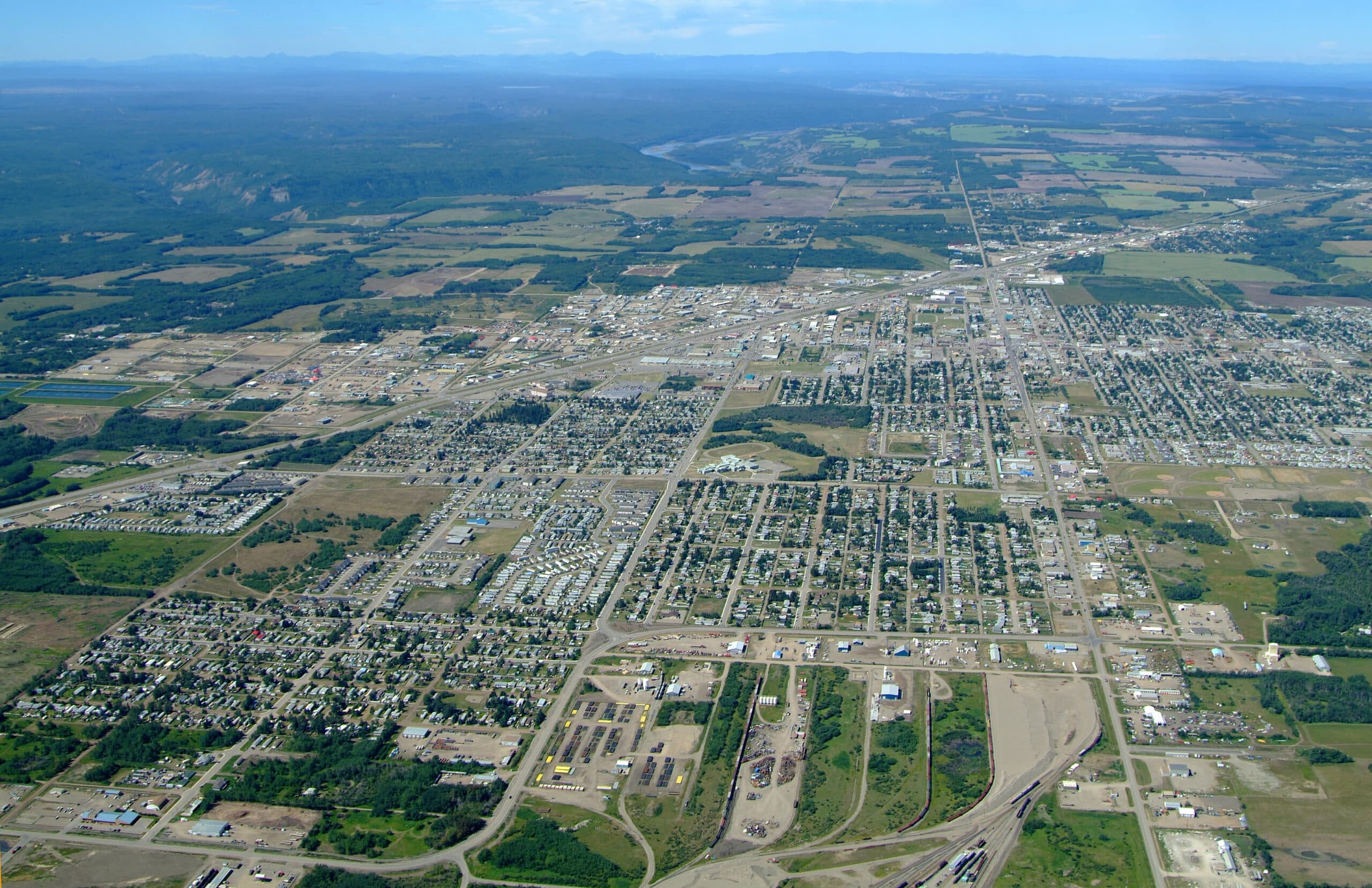 An aerial view of Fort St. John courtesy of the City of Fort St. John.