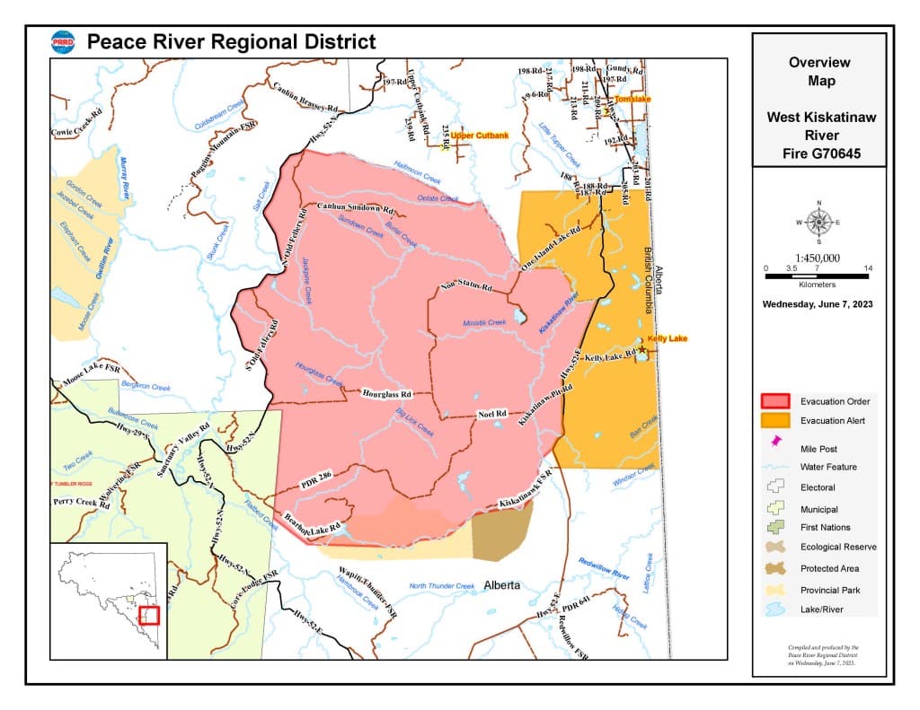 PRRD expands evacuation order due to West Kiskatinaw River fire