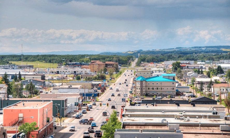 Aerial view of Fort St John British Columbia